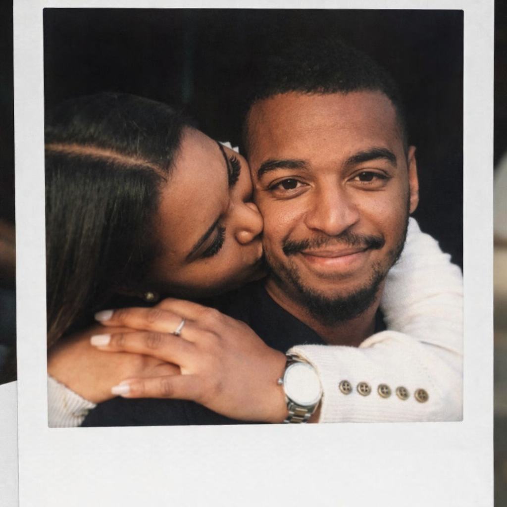 Polaroid of girl holding balloons